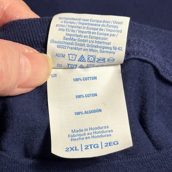 The Chatty Elf Christmas Cotton T-Shirt Navy Blue 2XL Port & Company Ring Spun - Picture 4 of 8